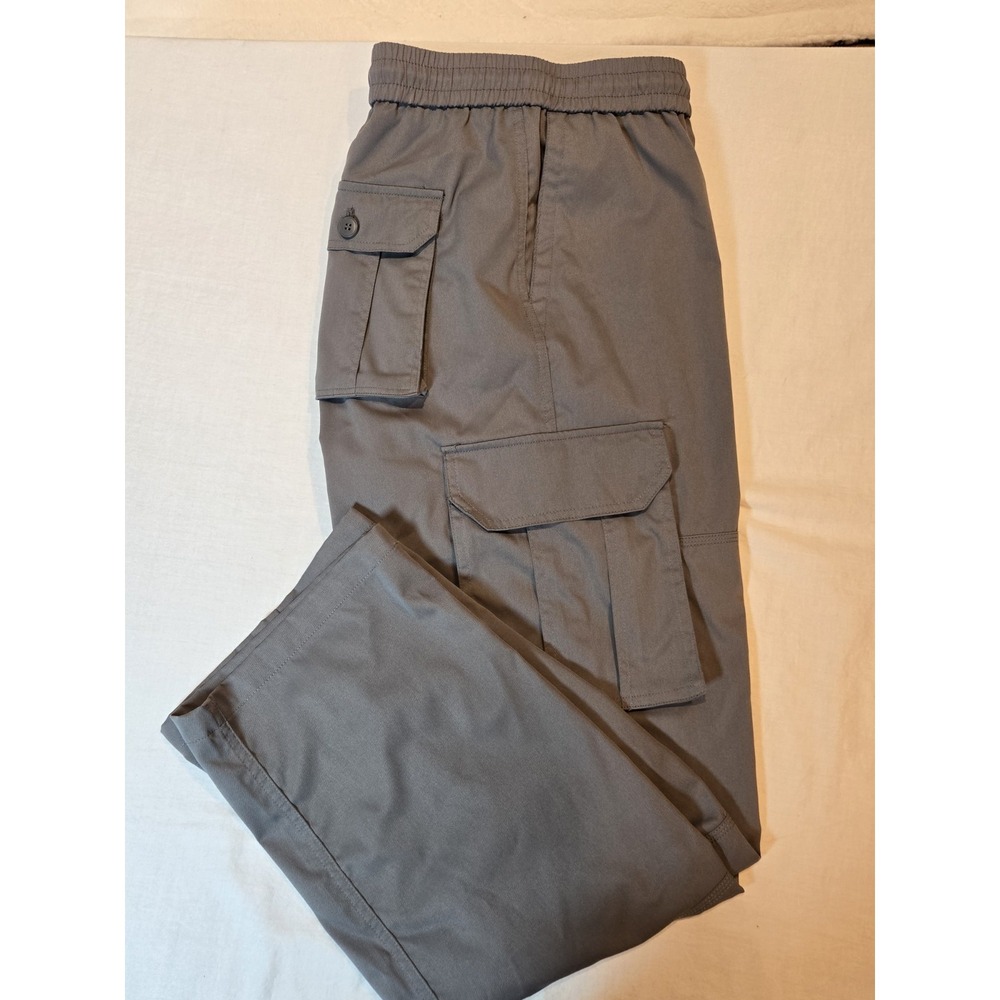 Cargo Pants Mens‎ Gray Size XXL  100% Polyester Brand Unknown 6 Pockets Utility